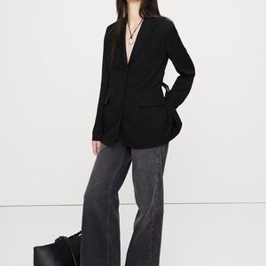 Boyfriend Drapey Twill Belted Blazer - Medium, Banana Republic (BR)